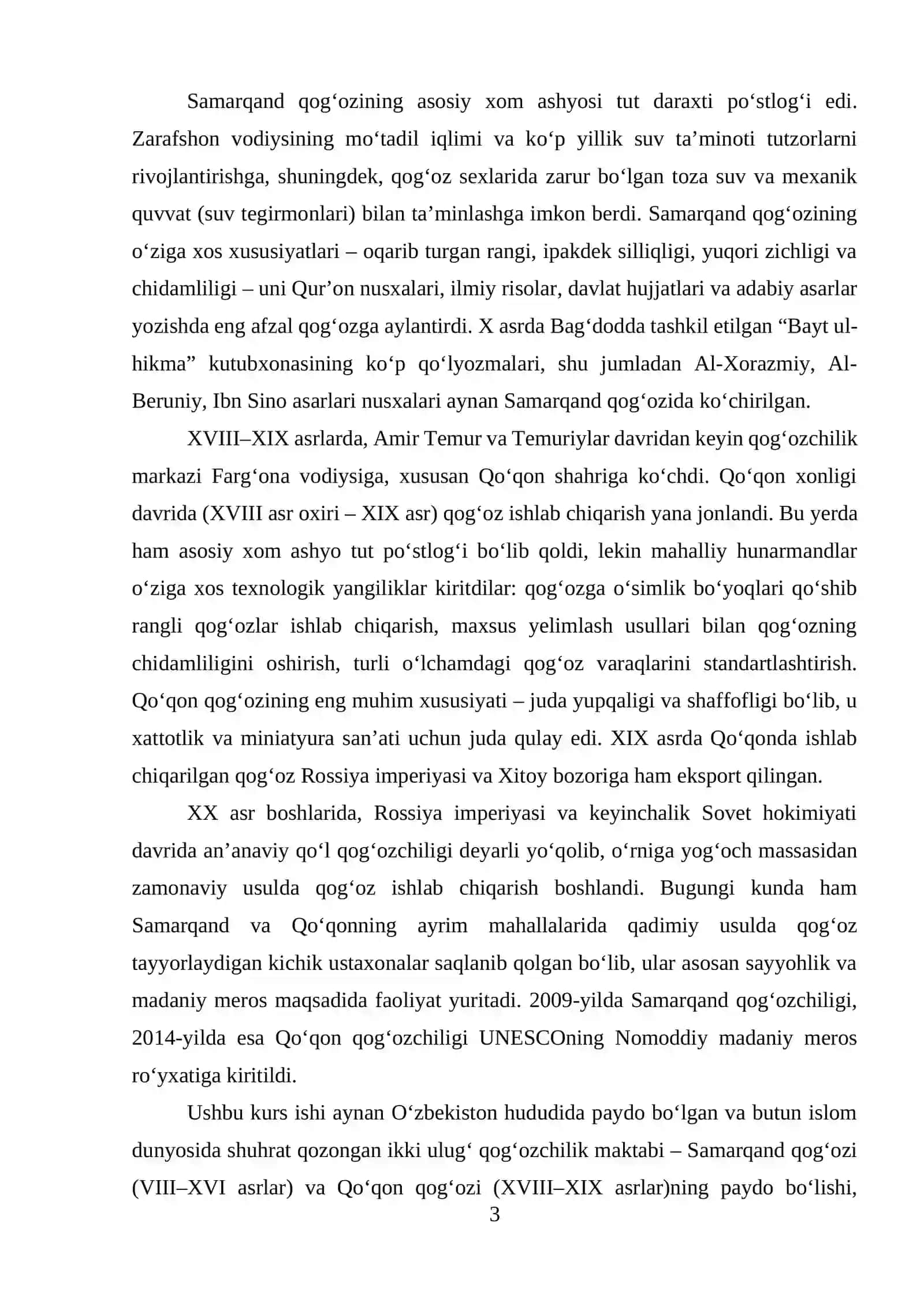 SAMARQAND QOG'OZI VA QO'QON QOG'OZINING PAYDO BO'LISHI 3