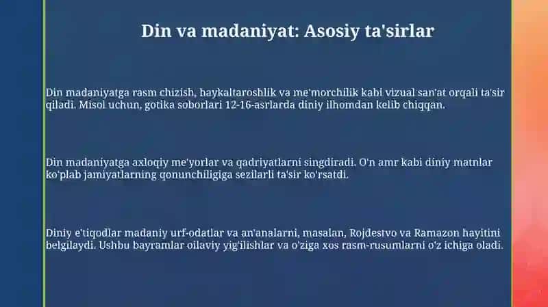 Din va madaniyatning o'zaro ta'siri 3