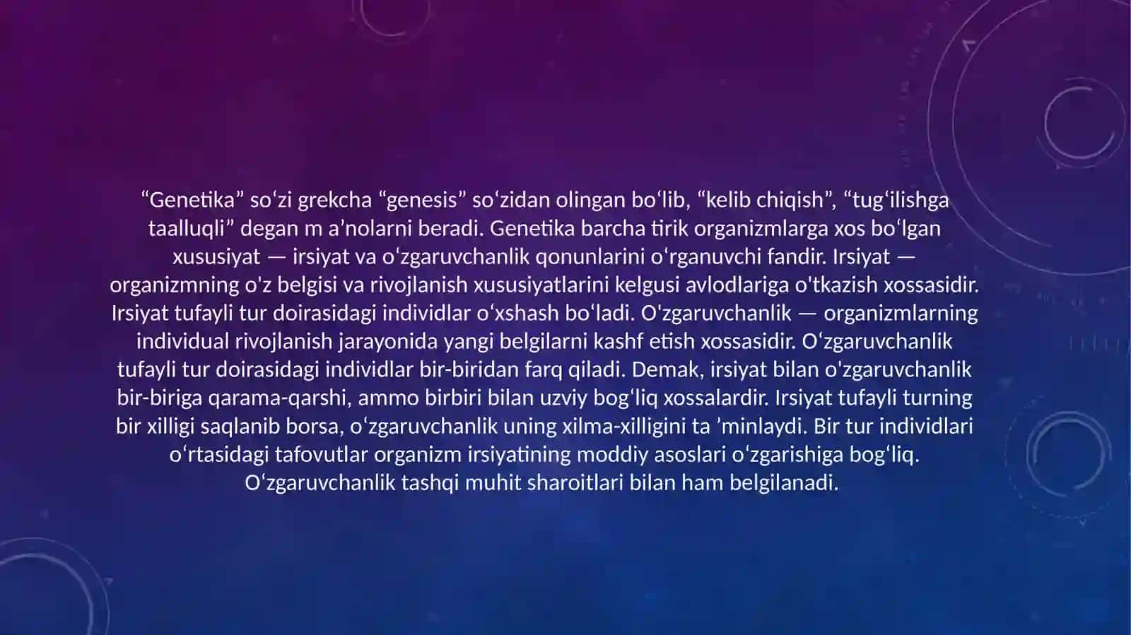 Genetika va muhitni tahlil qilish 3