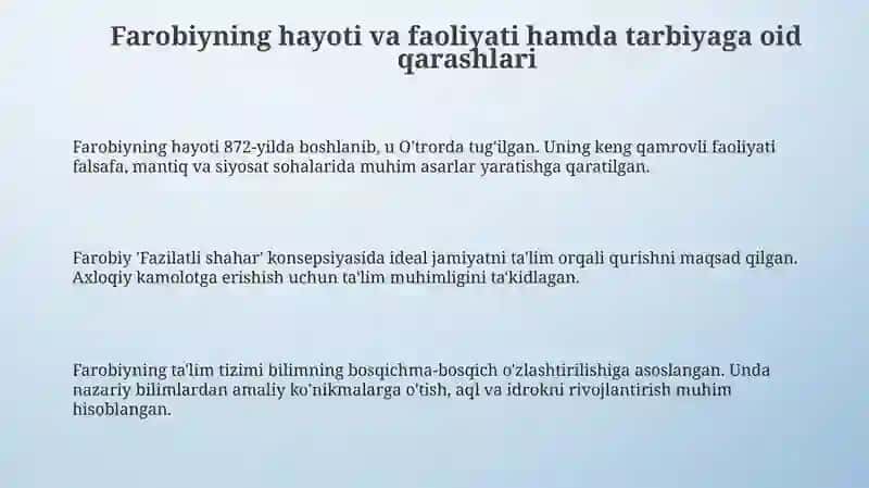 Abu Nasr Farobiyning qarashlarida tarbiyaga oid qarashlar 3