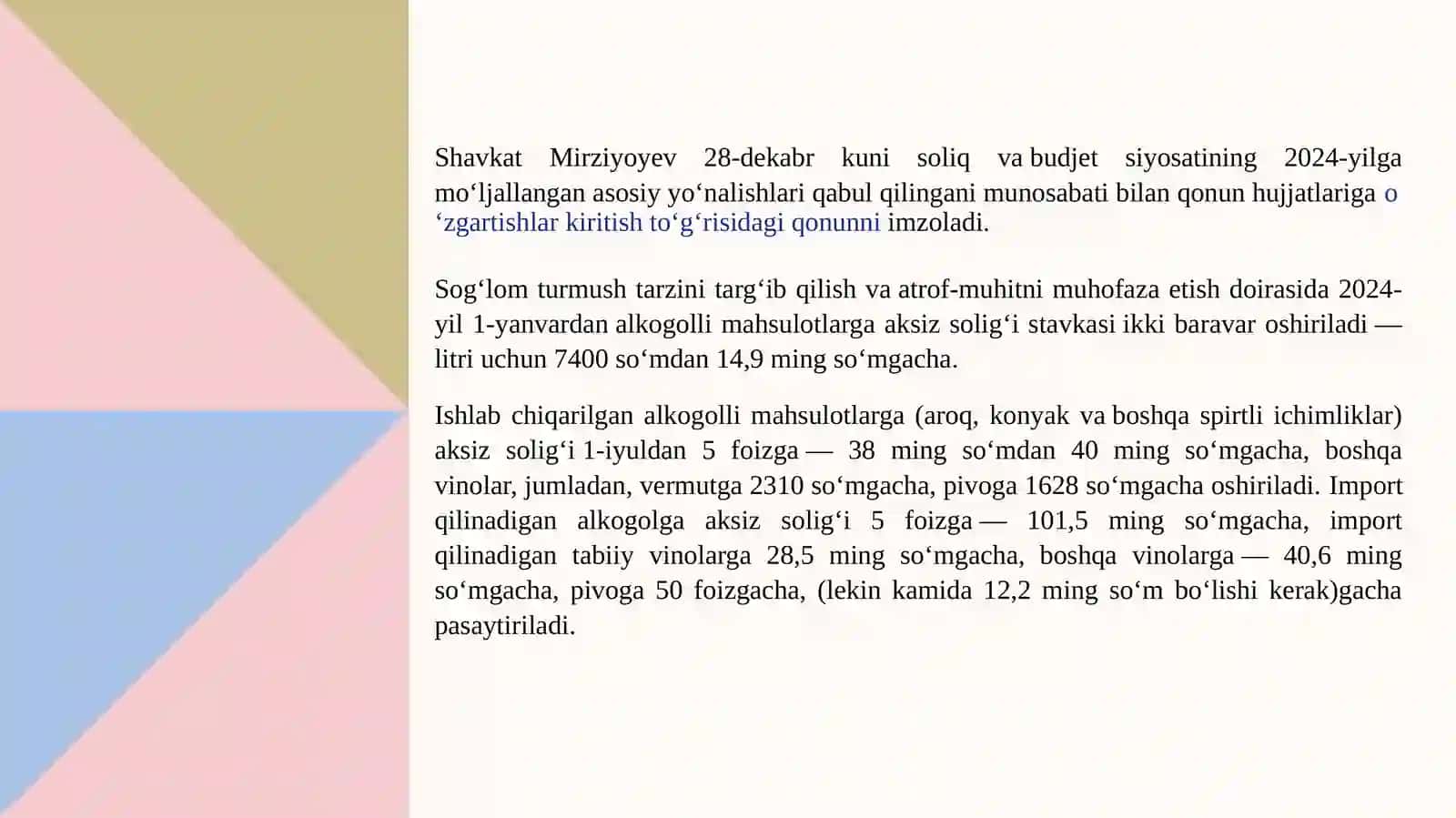 2024-yil Soliq o’zgarishlari 3