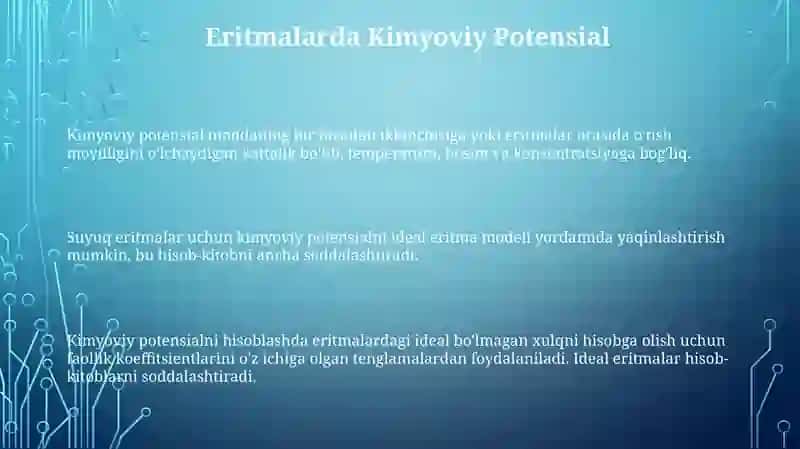 Kimyoviy potensialni xisoblash 3