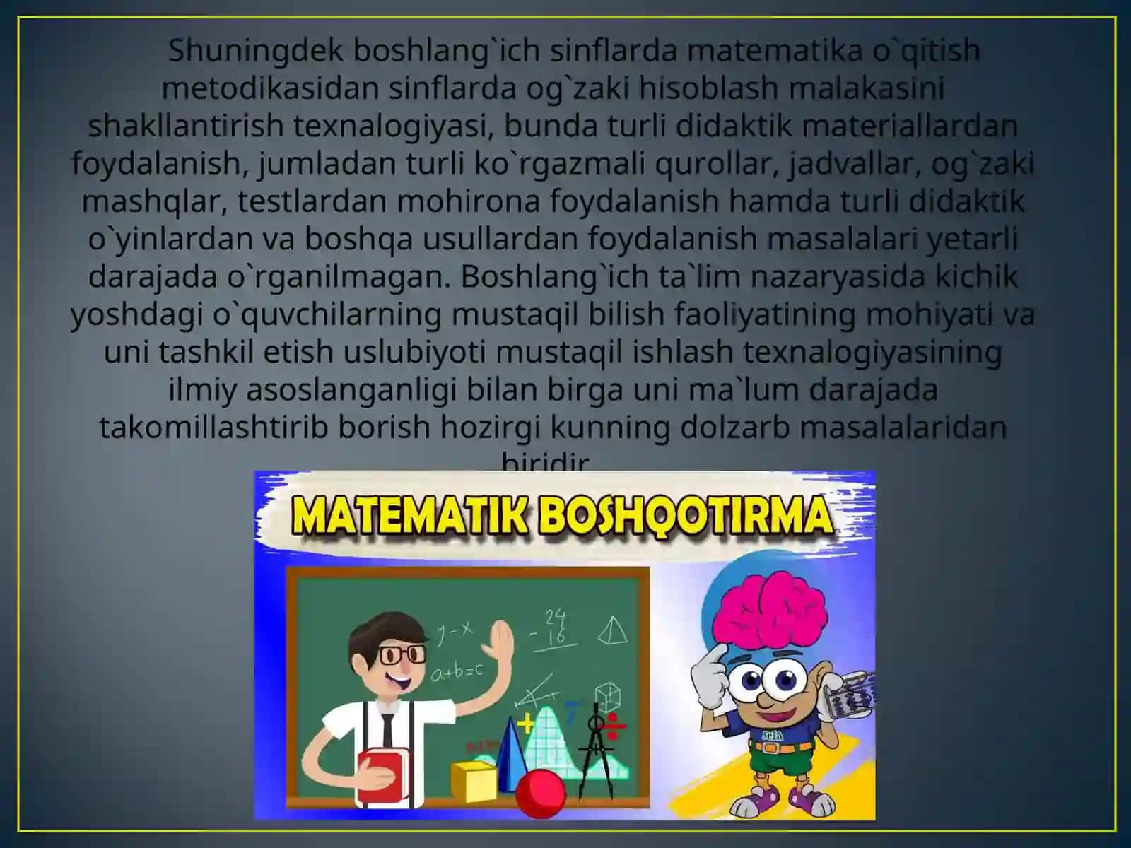 Og`zaki hisoblash malakasini shakllantirish 3
