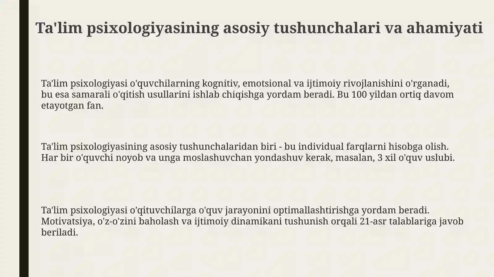 Ta'lim psixologiyasi 3