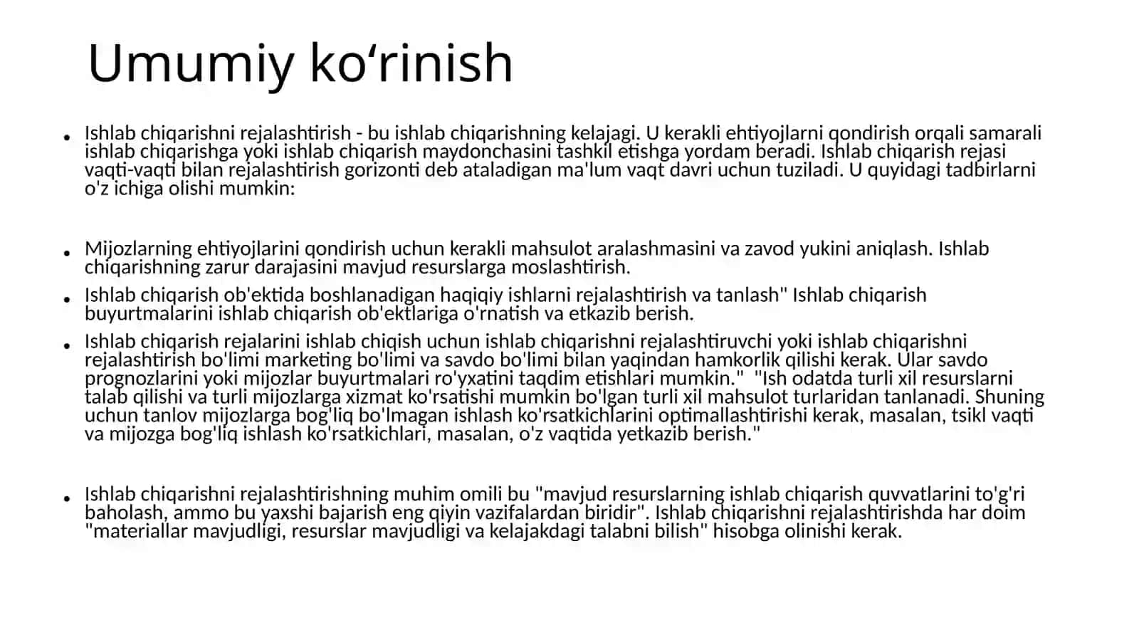 Ishlabchiqarishni rejalaştirish 3