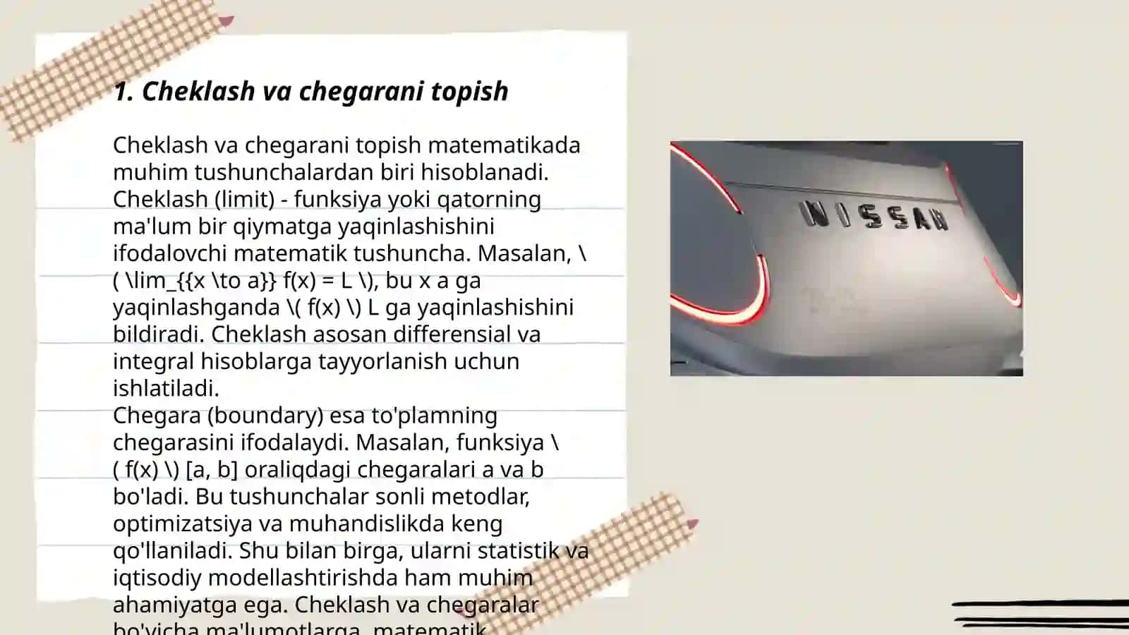 Cheklash va chegarani topish 3