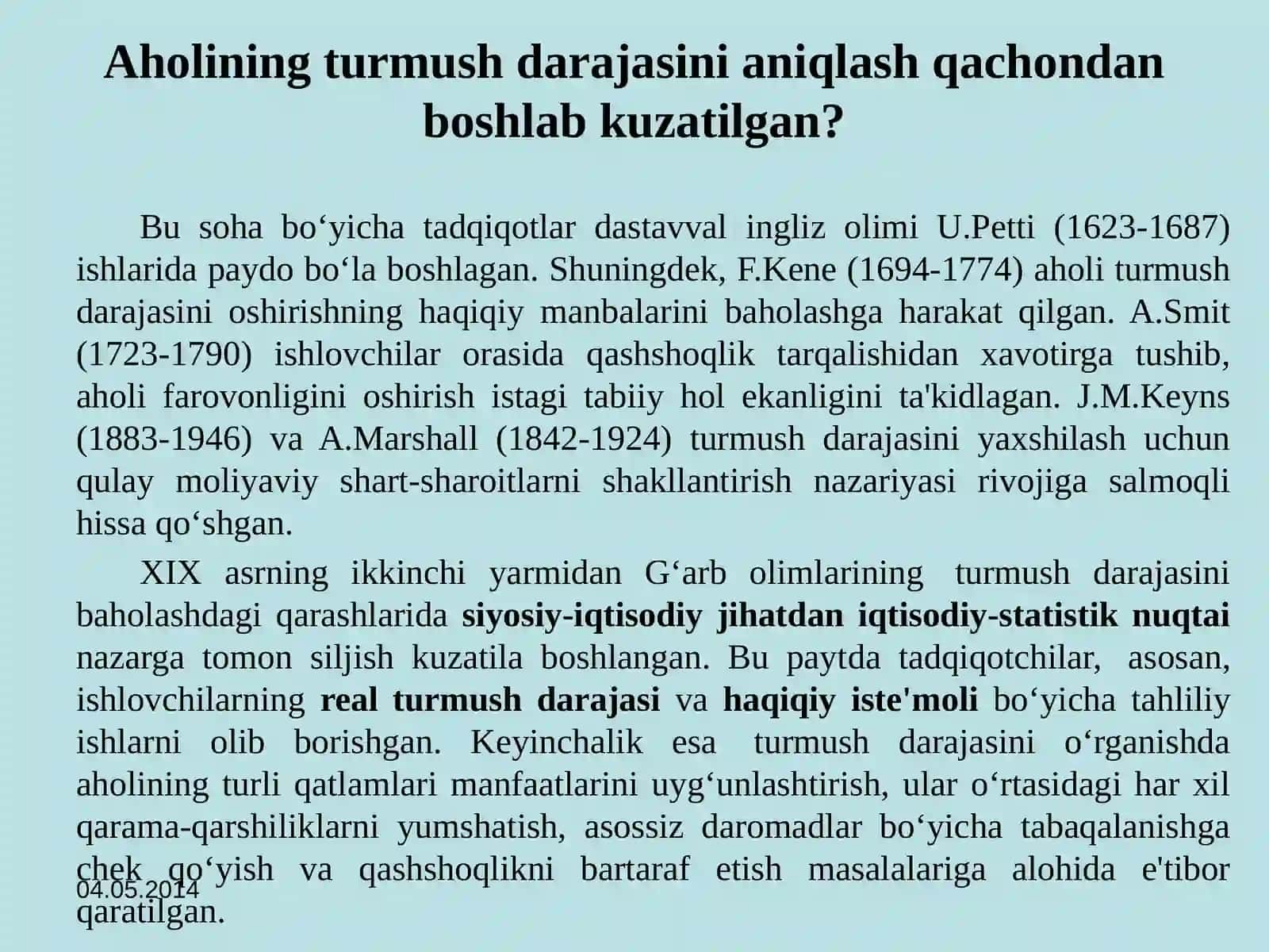 Aholi turmush darajasi statistikasi 3