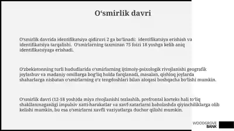 Psixologik rivojlanish bosqichlari 3