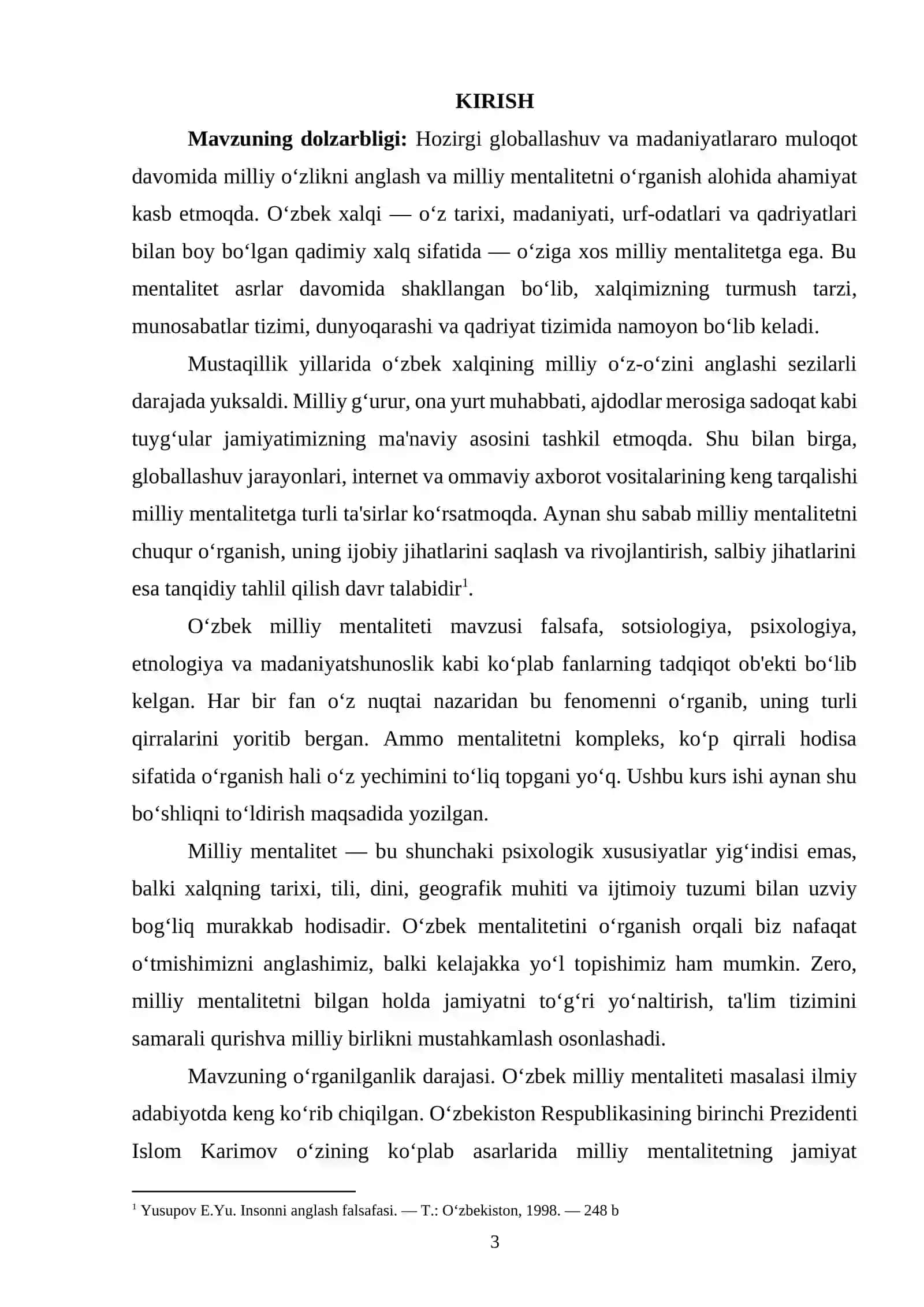 O'ZBEK MILLIY MENTALITETI 3