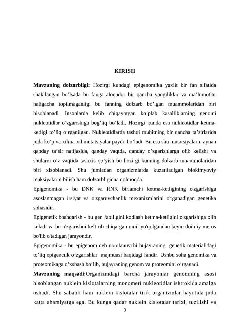 Epigenomika. Epigenom va epigenetika haqida tushuncha 3