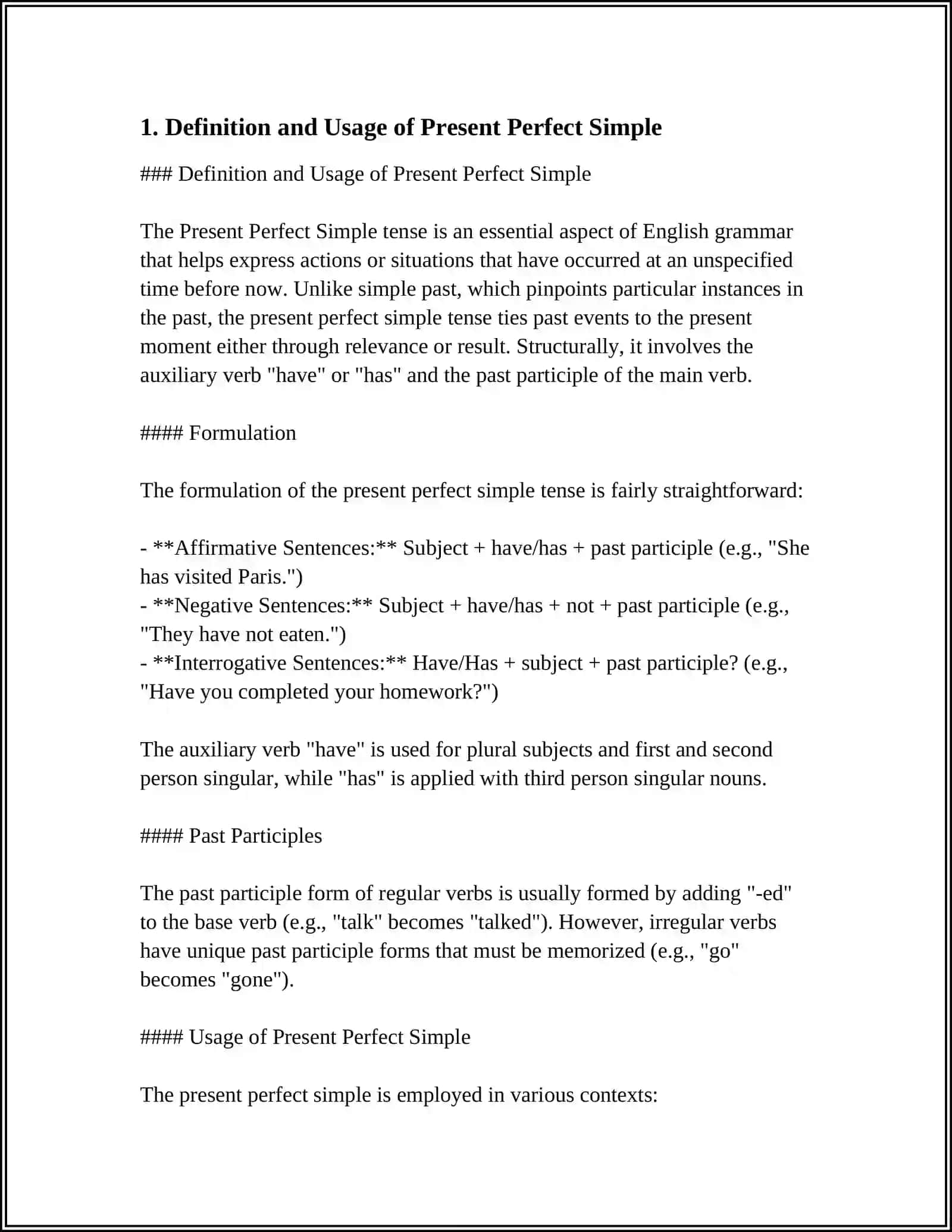 PERFECT SIMPLE AND PERFECT CONTINUOUS TENSES 3