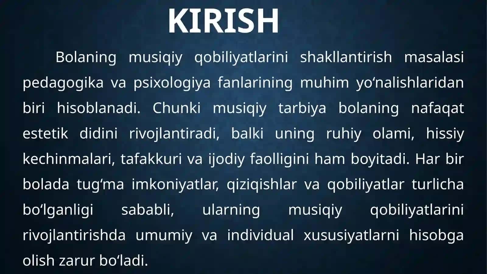 Bolaning musiqiy qobiliyatlari 3