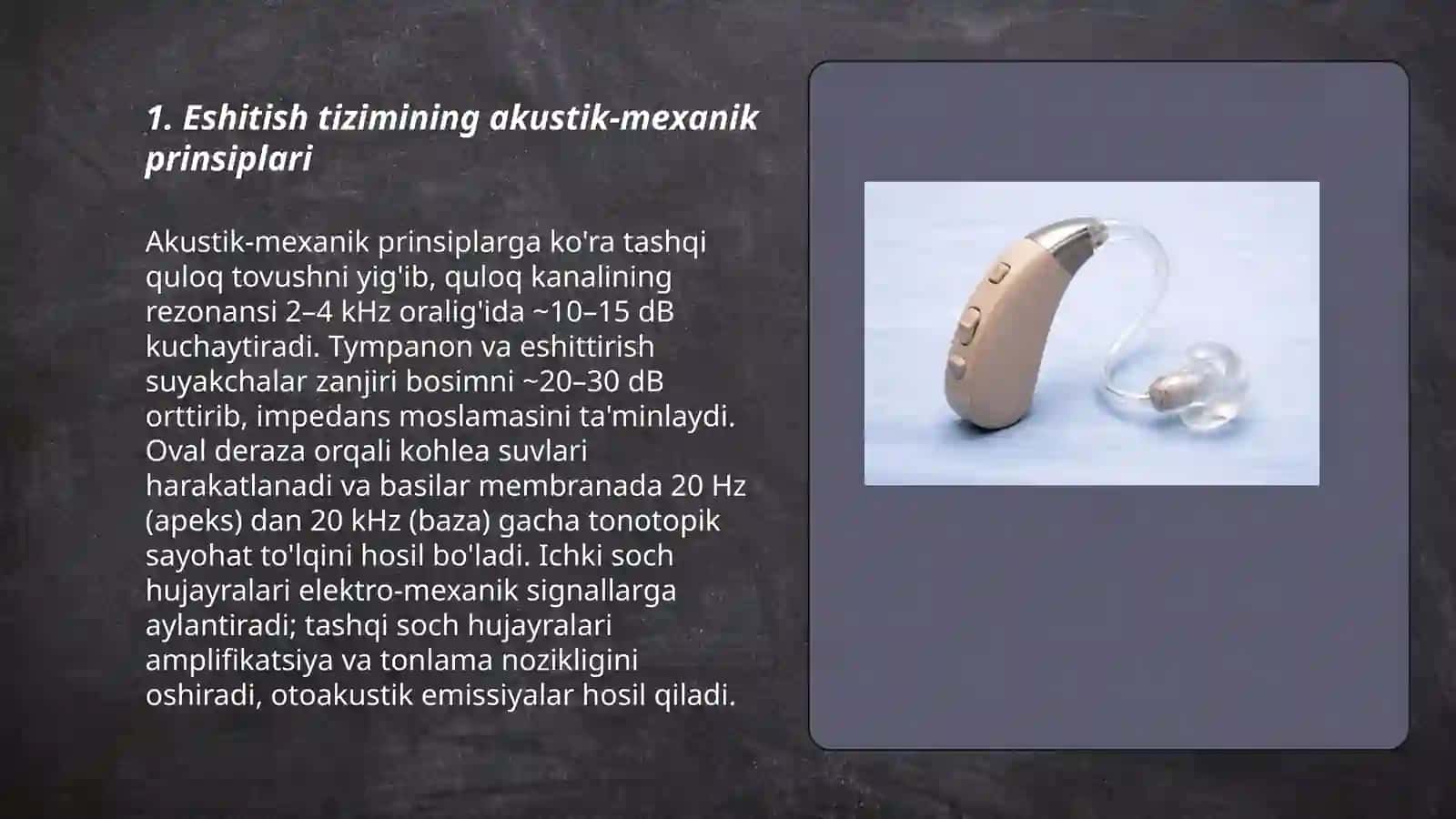 Eshitish sistemasining fizik xususiyatlari 3