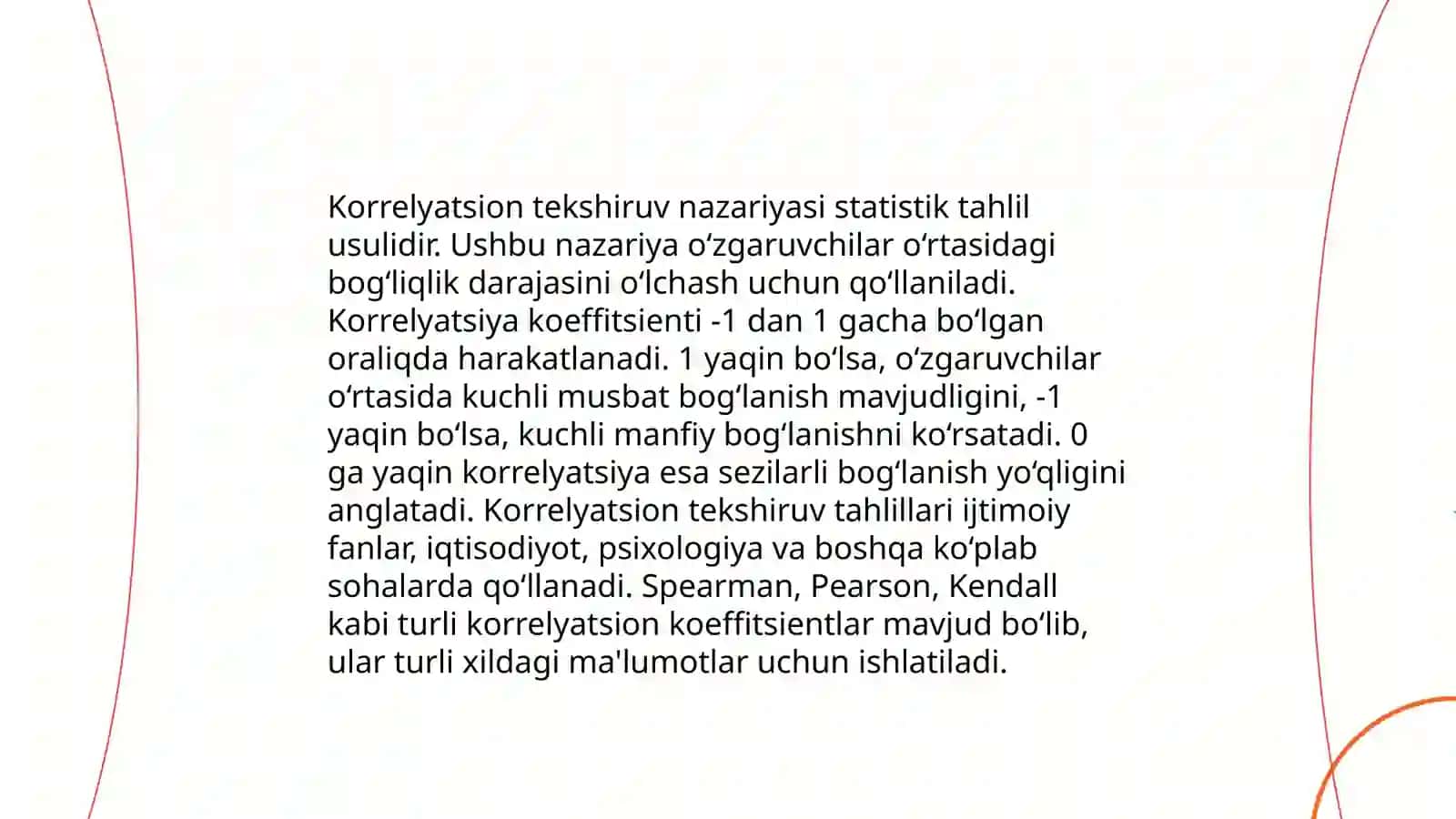 Korrelyatsion tekshiruv usuli 3