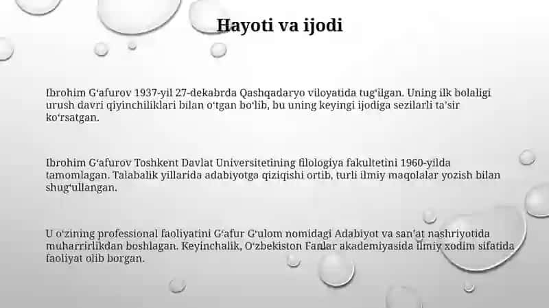 I.Gʻafurov asarlari bilan tanishish 3