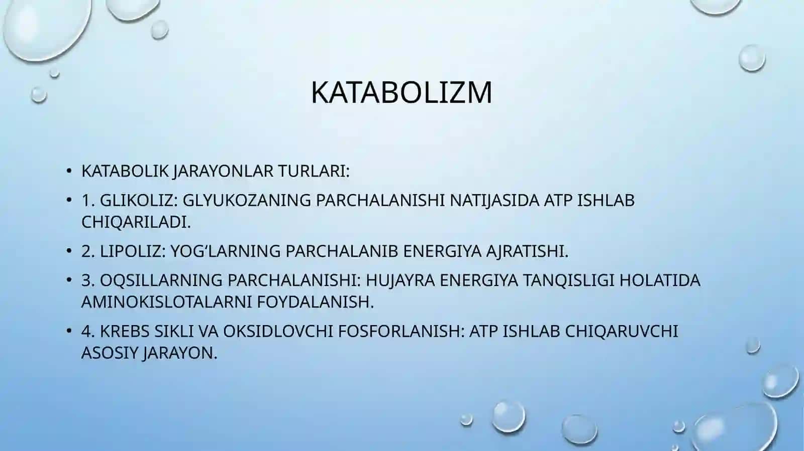 Anabolik va katabolik jarayonlarni ontogenezda o’zgarib borishi 3