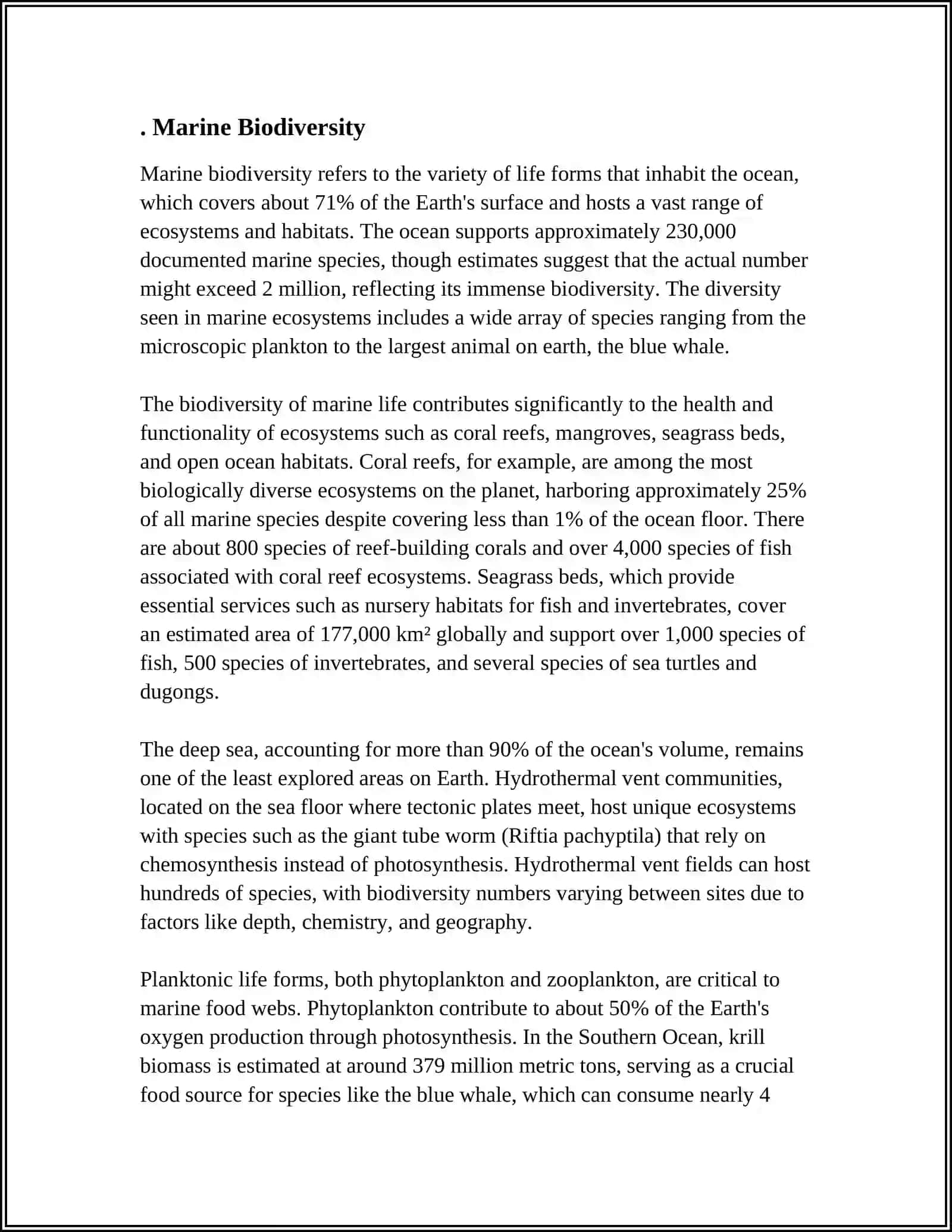 Marine Biodiversity Research 3