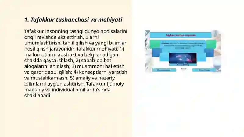 Tafakkur shakillari va tushunchasi 3