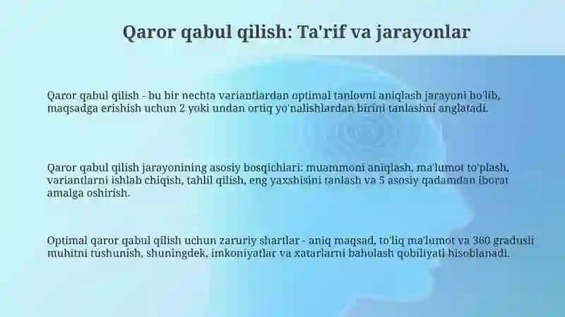 Qaror qabul qilish 3