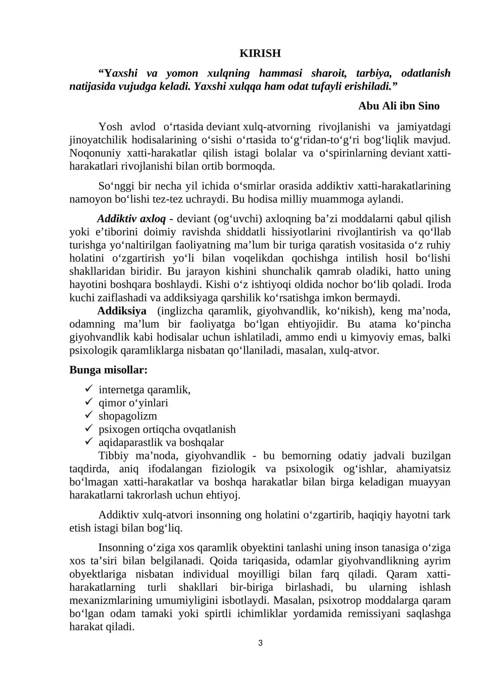 “VOYAGA YETMAGANLARDA ADDIKTIV XULQ-ATVOR TURLARI, SABABLARI VA UNING PROFILAKTIKASI” MAVZUSIDA 8-9-SINF OʻQUVCHILARI UCHUN OʻTKAZILADIGAN KORREKSION MASHGʻULOTLAR ISHLANMASI 3