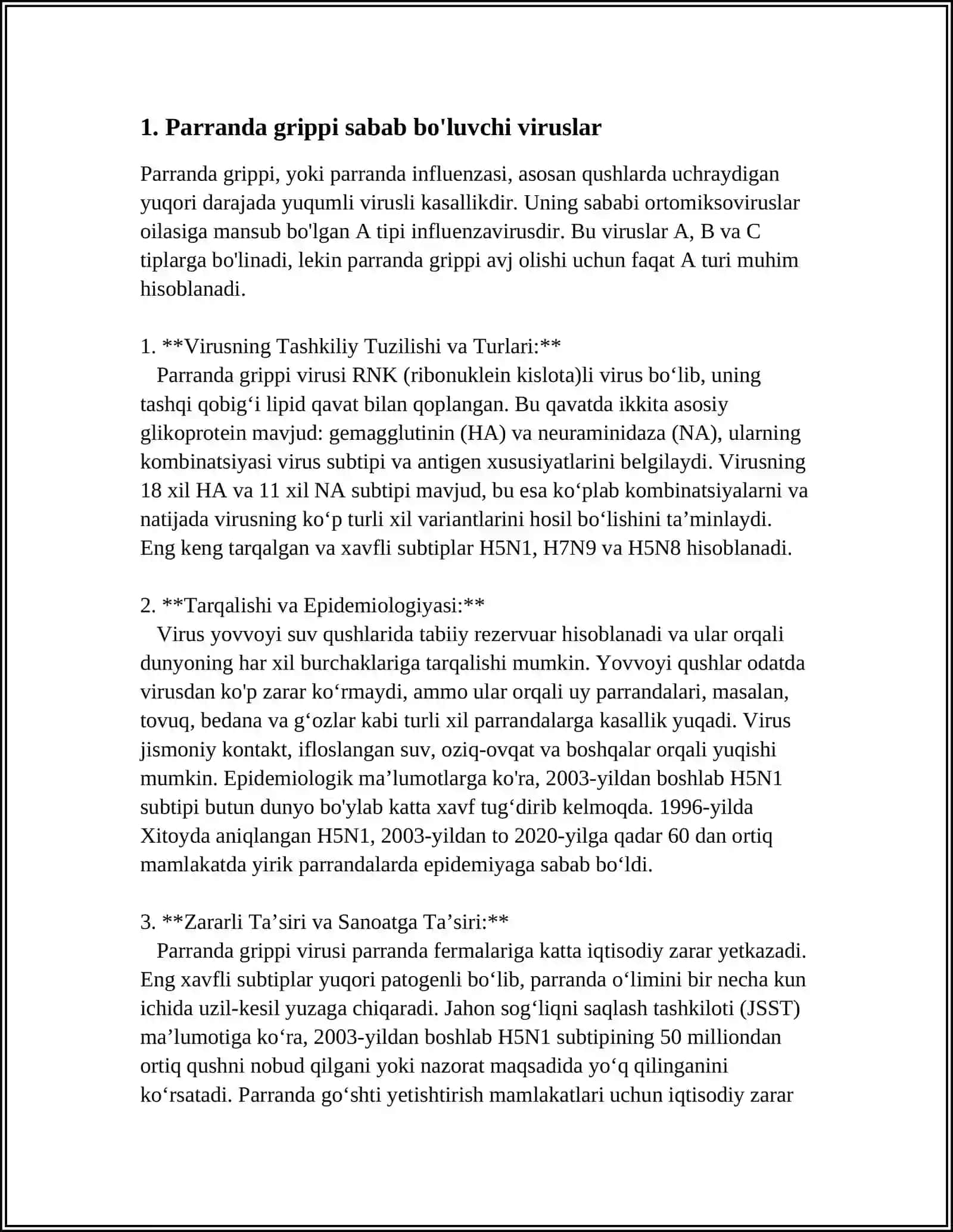 INSONLARDA KUZATILADIGAN PARRANDA GRIPPI. ETIOLOGIYASI, EPIDEMIOLOGIYA, KLINIKASI, DIAGNOSTIKA, DAVOLASH 3