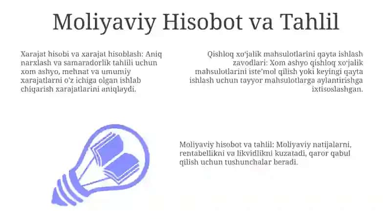Qishloq xo'jaligi mahsulotlarini qayta ishlash korxonalarida xarajatlar hisobi va tannarx kalkulyatsiyasi 3