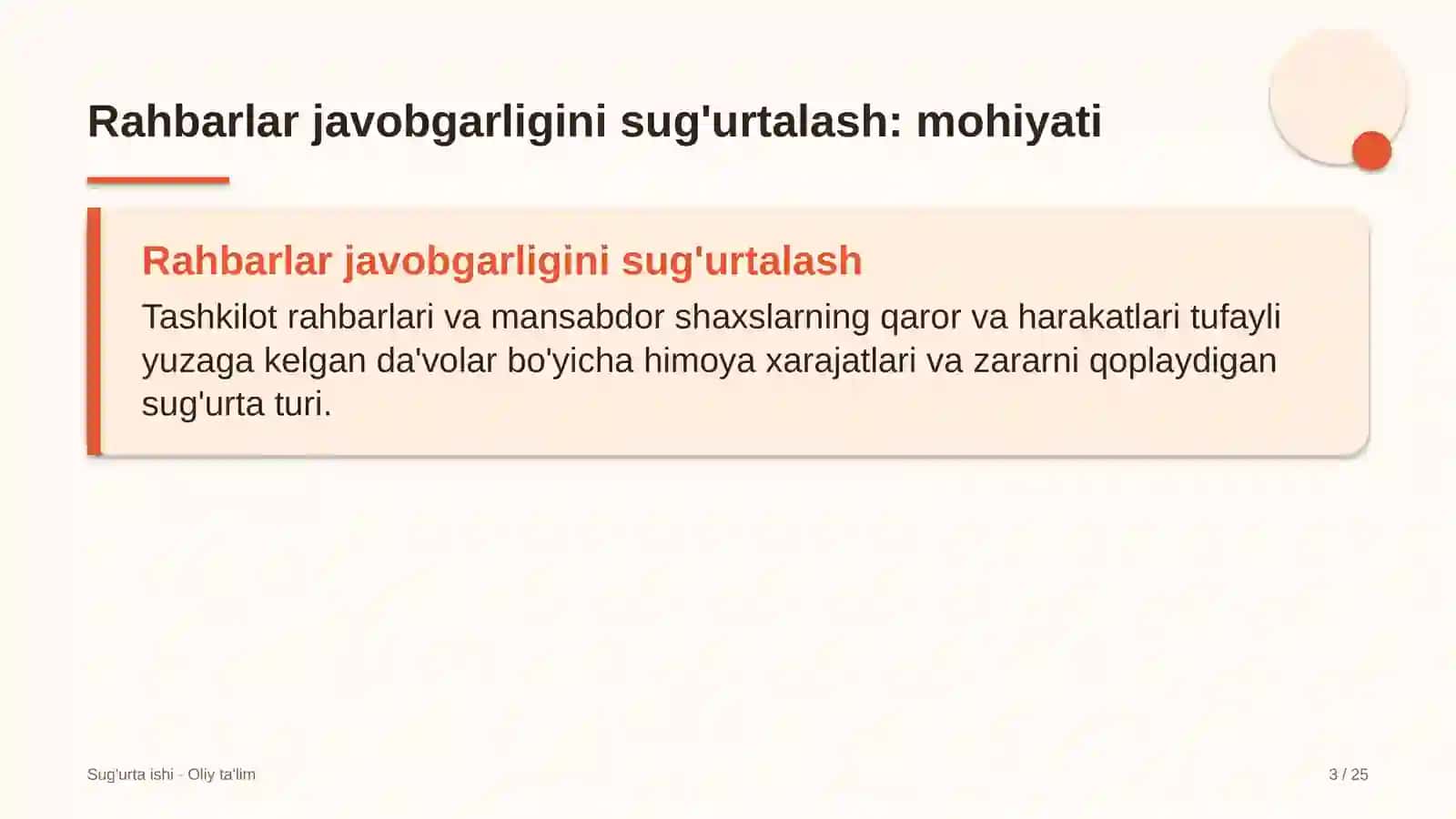 Rahbarlar javobgarligini sug'urtalash: mohiyati 3