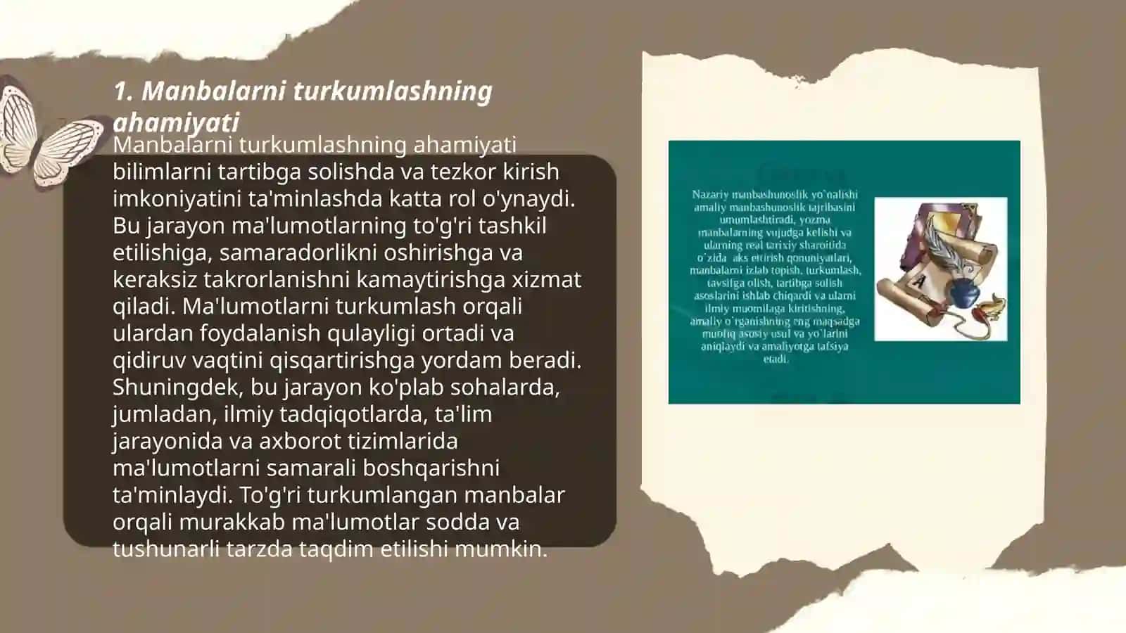 Manbalarni turkumlash 3