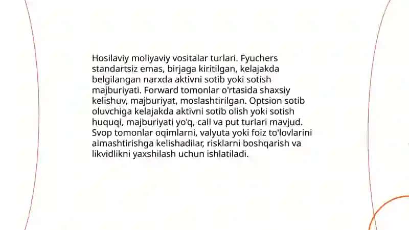 Hosilaviy moliyaviy vositalar 3
