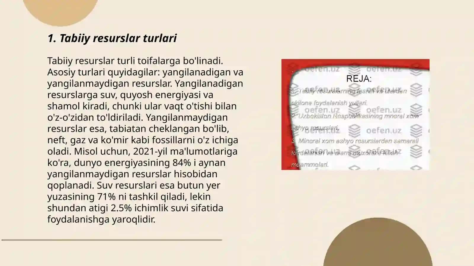 Tabiiy resurslar tasnifi 3