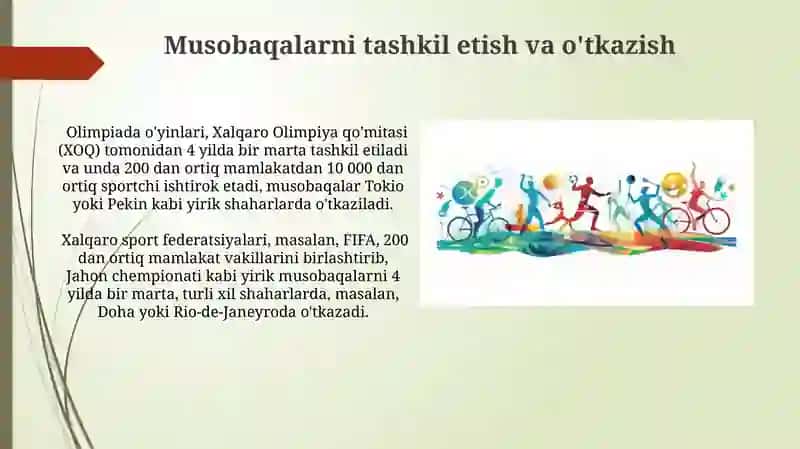 Xalqaro sport federatsiyalari va ularning faoliyati 3