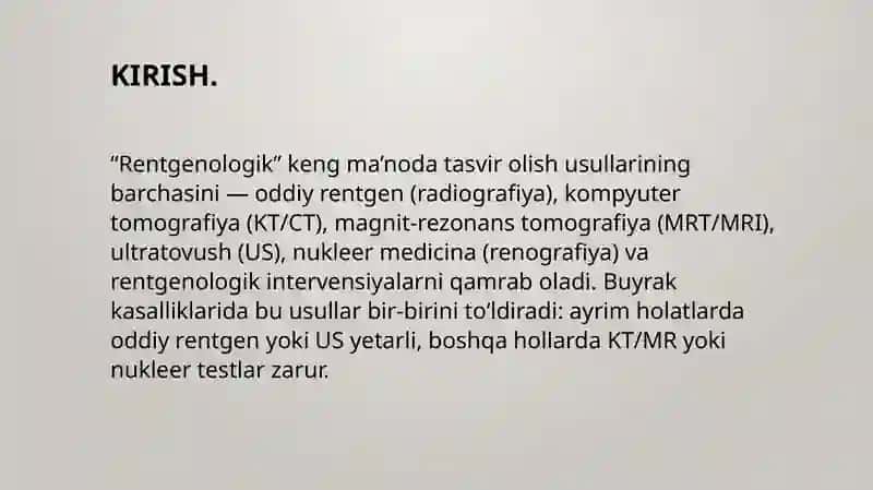 BUYRAK KASALLIKLARINI ZAMONAVIY RENTGENOLOGIK TEKSHIRISH USULLARI 3