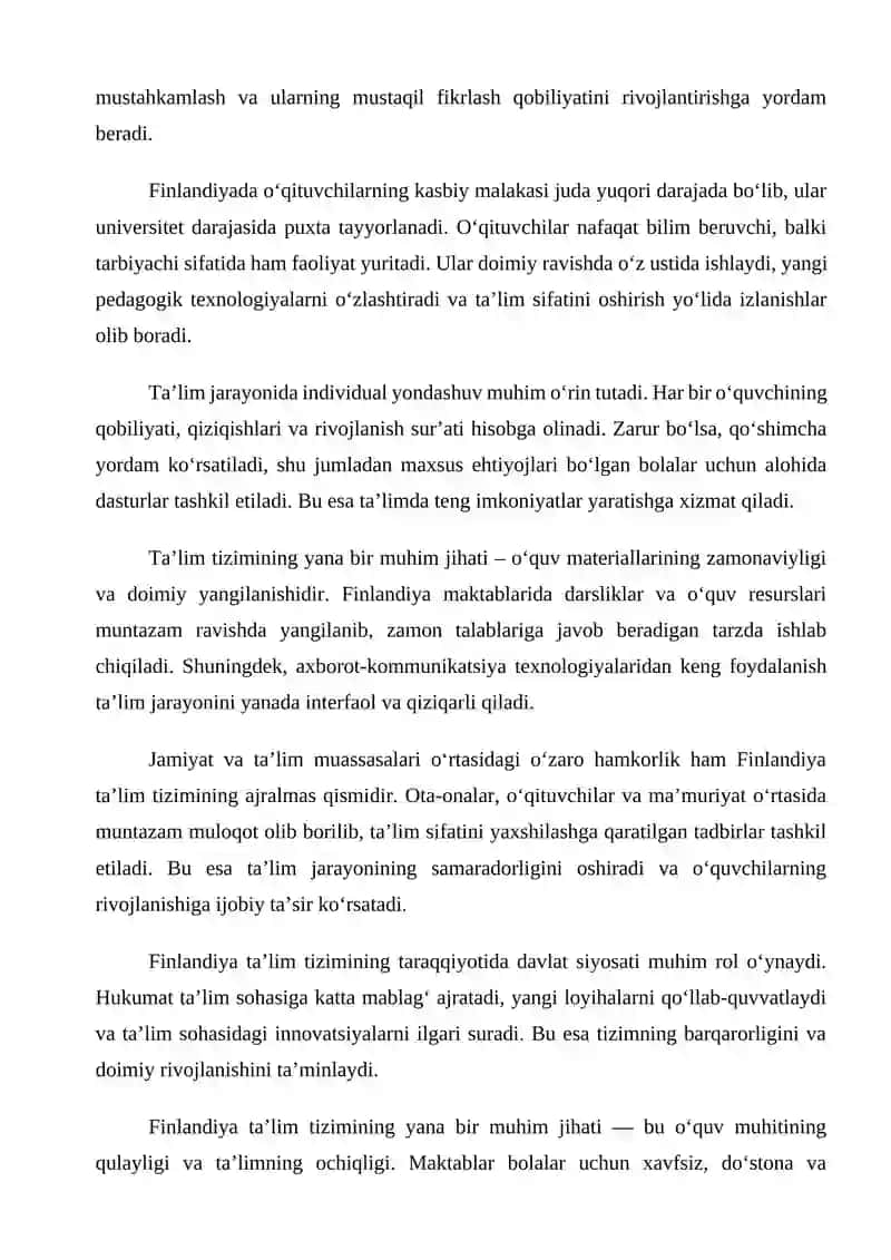 Finlandiya ta'lim tizimi taraqqiyoti (TAQDIMOT) 3