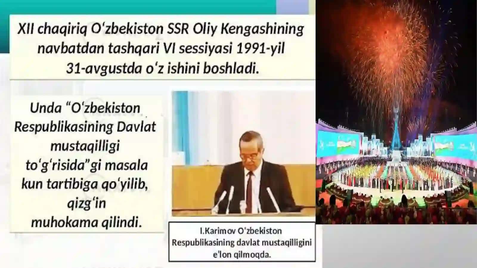 MUSTAQILLIK YILLARIDAN HOZIRGIYANGI O’ZBEKISTONGACHA 3