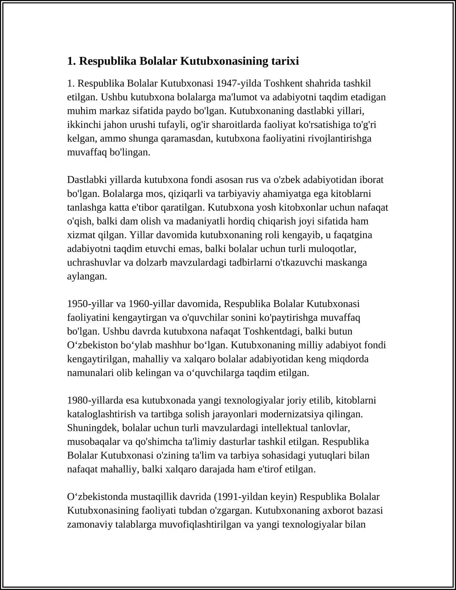 RESPUBLIKA BOLALAR KUTUBXONASI 3