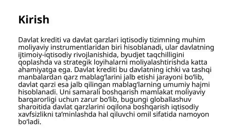 Davlat kriditi va davlat qarzlarini boshqarish 3