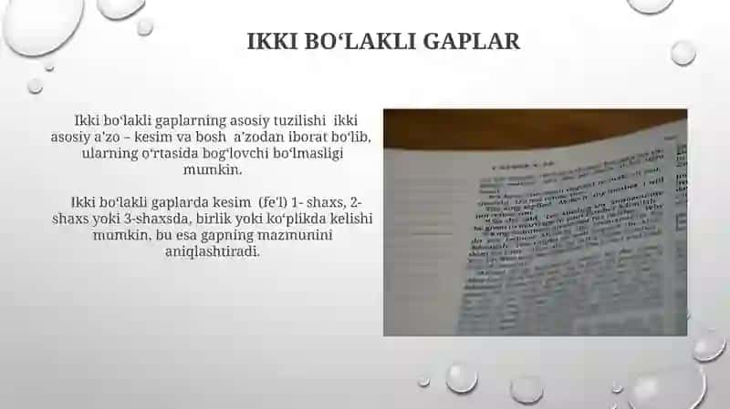 Bir Boʻlakli Gaplarning Turlari 3