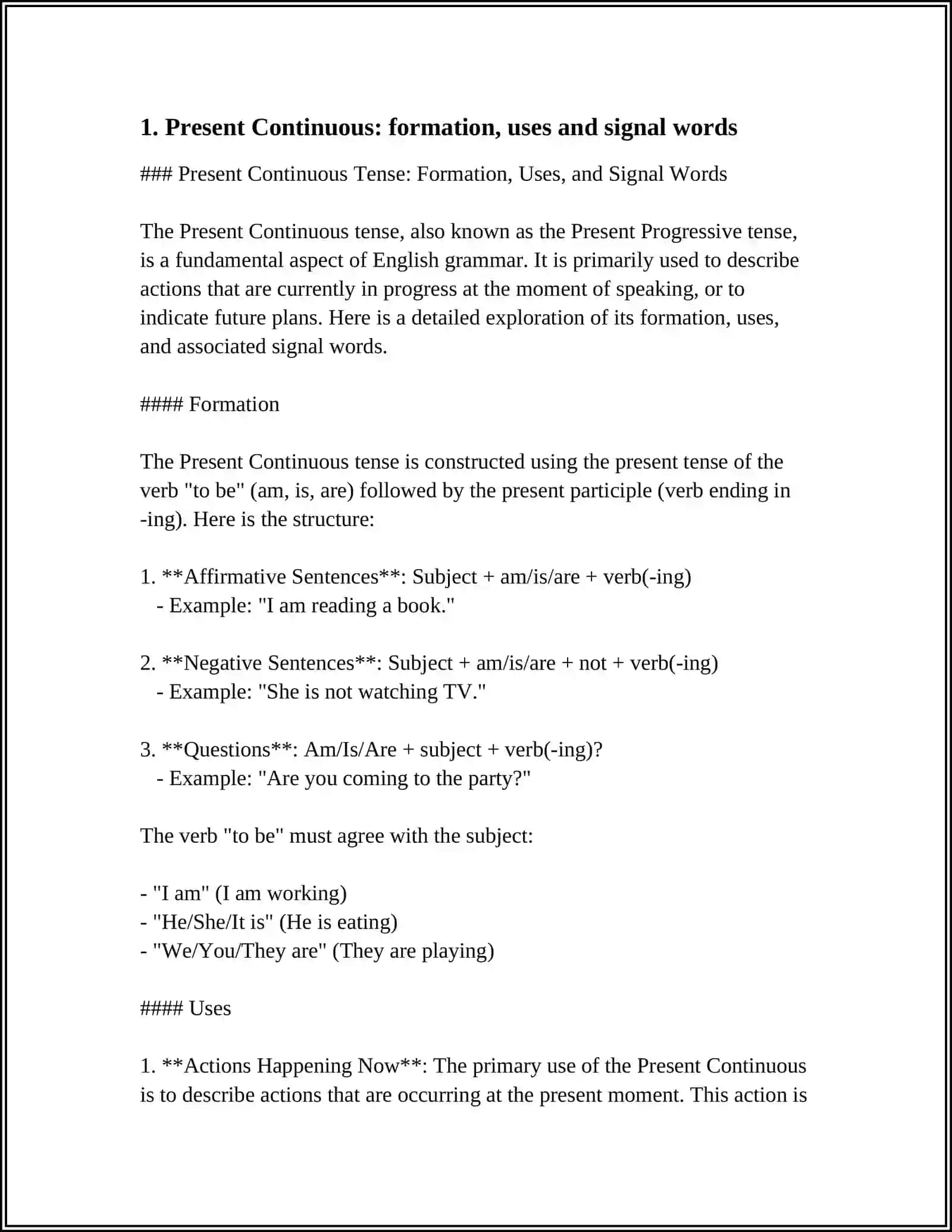 Present Continuous Tense 3