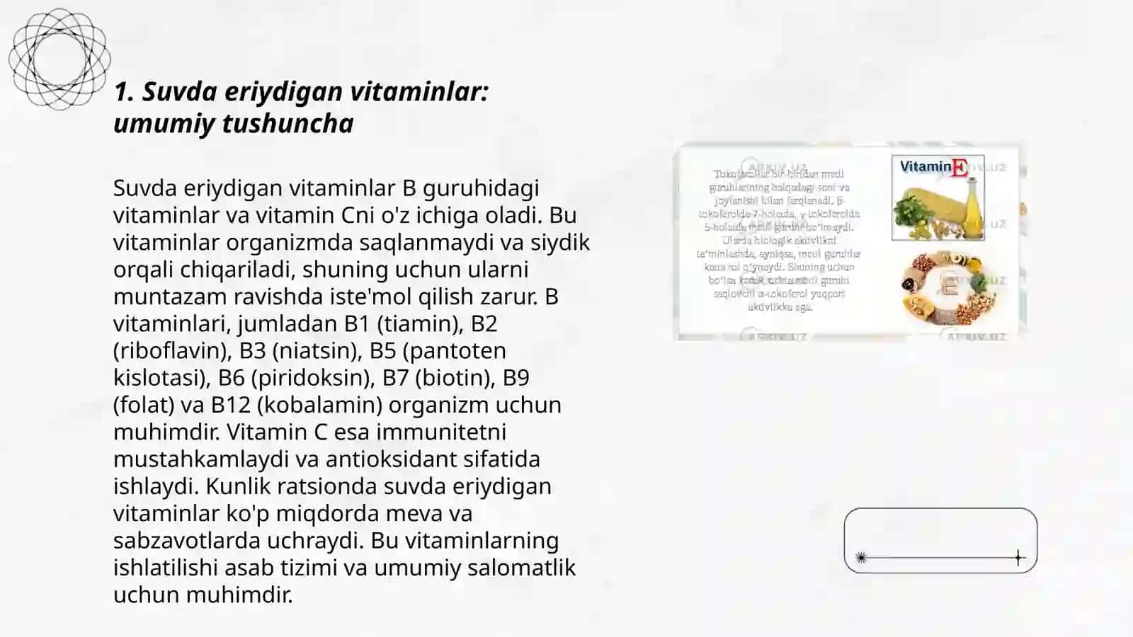 Suvda eriydigan vitaminlar 3