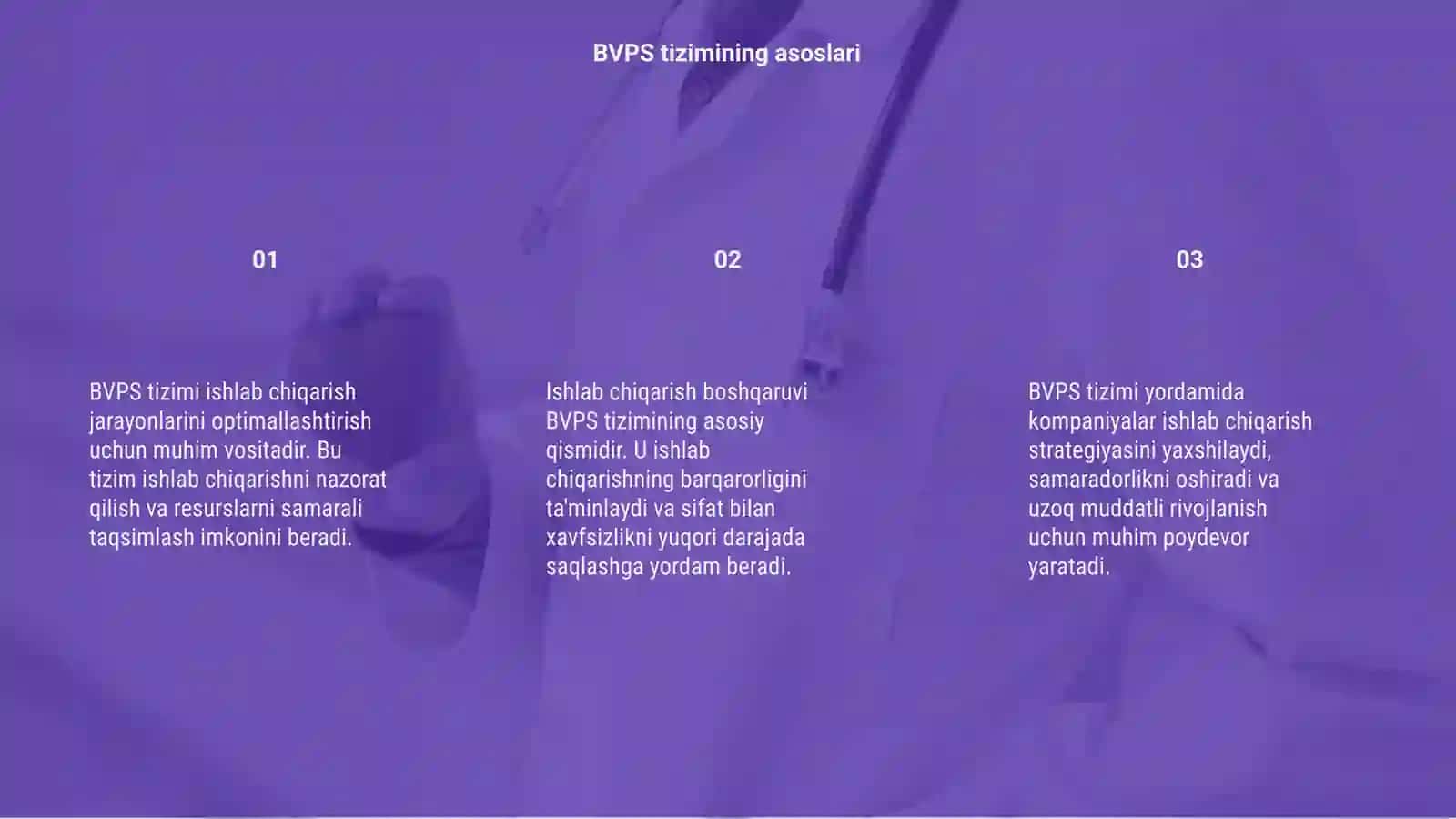 BVPS tizimi va ishlab chiqarish boshqaruvi 3