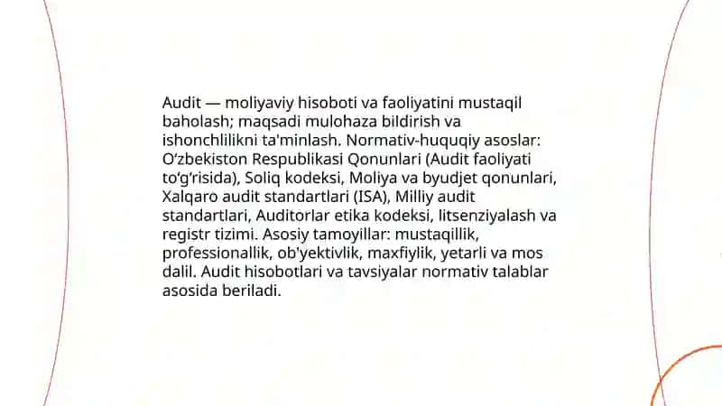 Auditning normativ-huquqiy asoslari 3