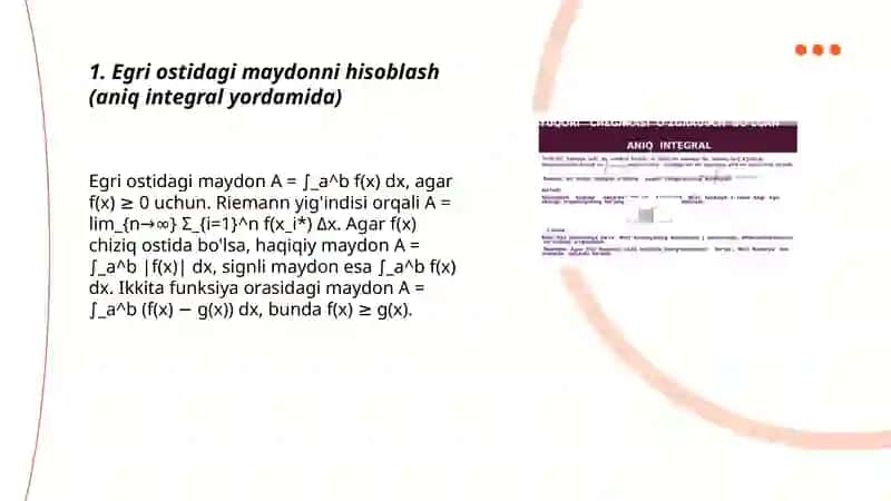Aniq Integralning Geometric Va Mexanik Tadbiqlari 3