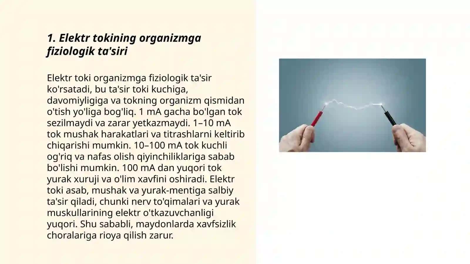 Elektr tokining organizimga ta'siri 3