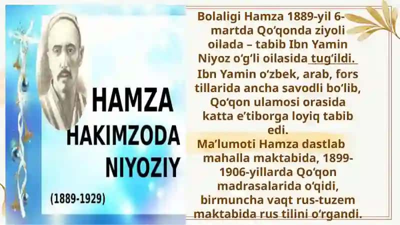 Hamza Hakimzoda Niyoziy ilk merosi 3