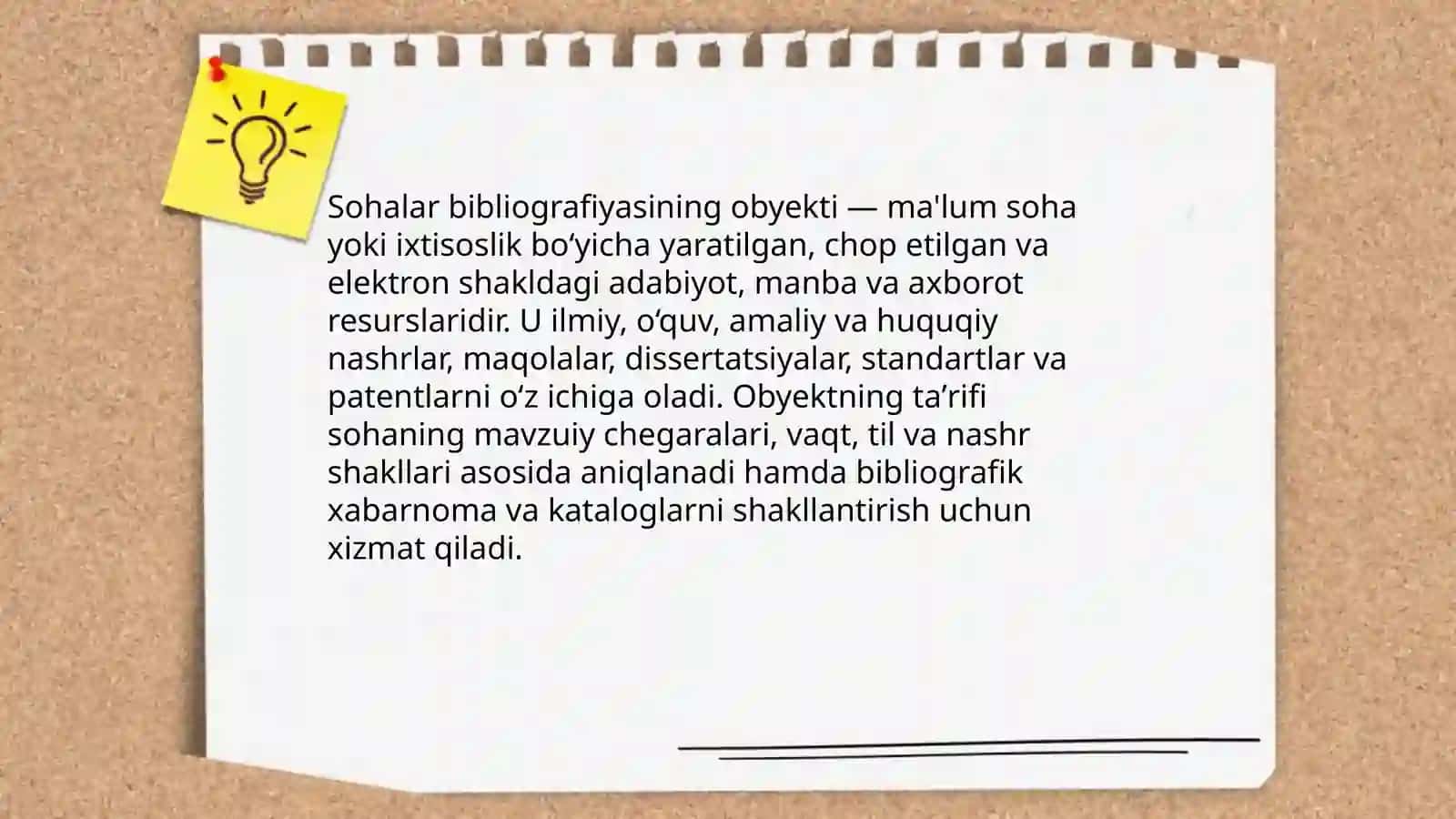 Sohalar bibliografiyasining obyekti, predmeti, maqsadi va vazifalari 3
