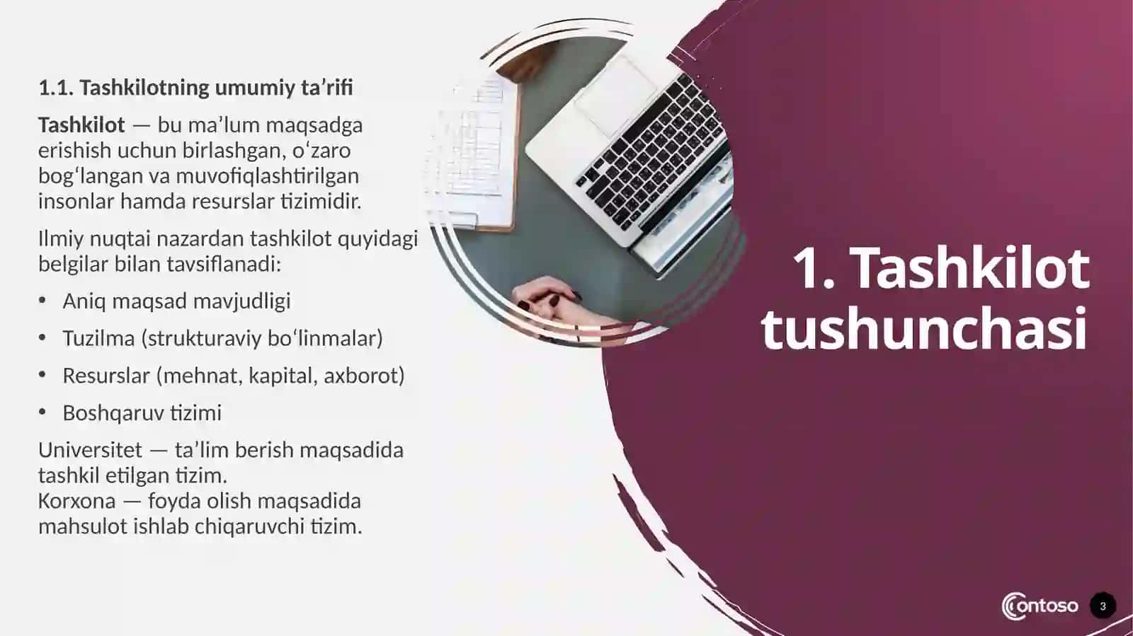 TASHKILOT TUSHUNCHASI VA TURLARI 3