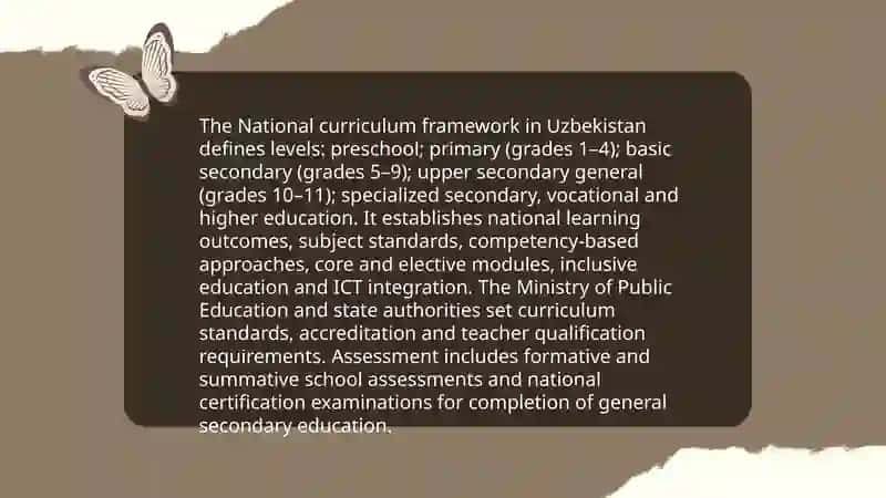 Curriculum in teaching system levels of Uzbekistan 3