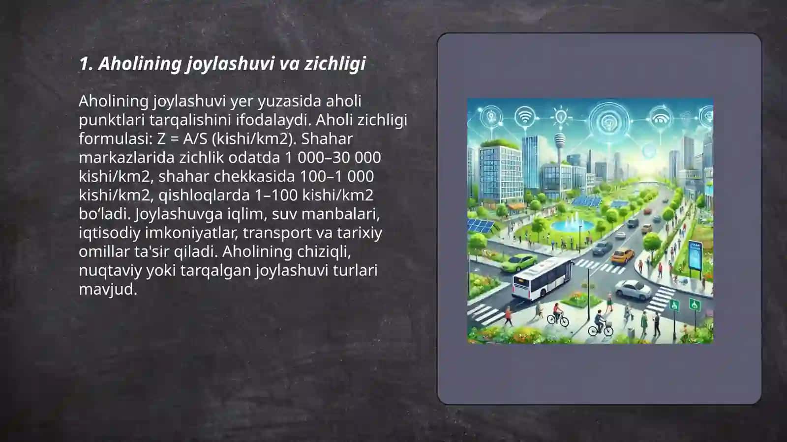 Aholining joylashuvi va urbanizatsiya 3