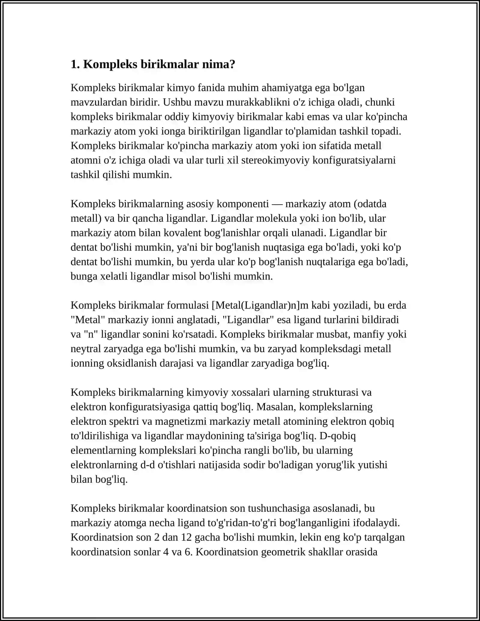 KOMPLEKS BIRIKMALARNING DISSOTSILANISHI VA KOMPLEKS IONLARNING BARQARORLIGI 3