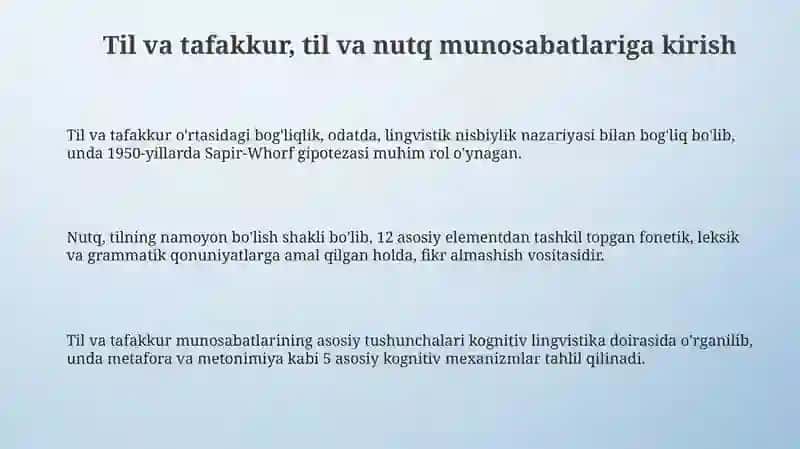Til va tafakkur, til va nutq munosabati 3